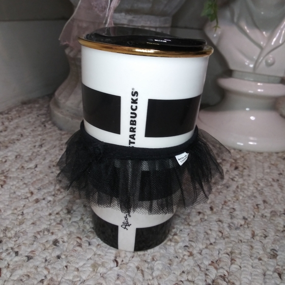 Starbucks 2013 Alice & Olivia Limited Edition Tuxedo Tutu Coffee Travel Mug - Picture 2 of 6